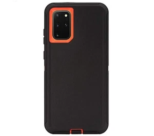 For Samsung S20 Full Body Protection Heavy Duty Rugged Case Cover - Black/Orange - Picture 1 of 4