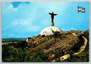 Postcard - Dominican Republic Christ on Isabel de Torres Mountain statue 1H - Picture 1 of 2