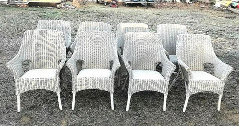 A VERY RARE SET OF EIGHT ART DECO WICKER ARMCHAIRS Cover