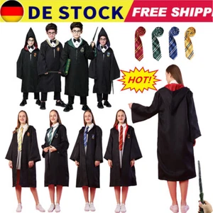 Harry Potter Kostüm Robe Mantel Umhang Krawatte Gryffindor Slytherin Hufflepuff~ - Bild 1 von 25