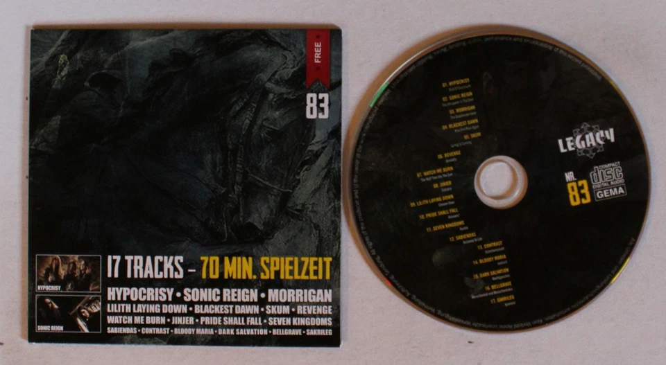 Legacy 02/13 - Compilation 2 GER Adv Cardcover CD 2013 Hypocrisy Sonic Reign - Bild 1 von 1