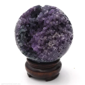 Sphere 75mm Grape Agate 410g Gemstone Crystal Ball Natural Mineral Inc Stand - Picture 1 of 7
