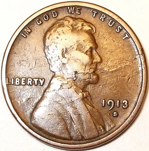 1913-S Lincoln Wheat Cent *** MAJOR CRACK ERROR***.Semi-key. Copper L@@K!!! - Picture 1 of 3