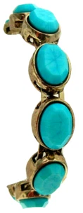 Chico Turquoise yellow gold 18kt Bangle Bracelet Magnetic Clasp fits all New - Picture 1 of 7