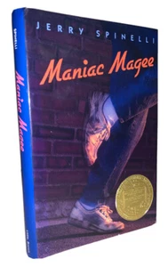 SIGNED, 1st Ed, JERRY SPINELLI, MANIAC MAGEE, NEWBERY MEDAL, HCDJ - Picture 1 of 8