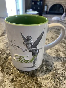 DISNEY STORE TINK COFFEE MUG CUP 3-D TINKERBELL GREEN WHITE GRAY WAND - Picture 1 of 4