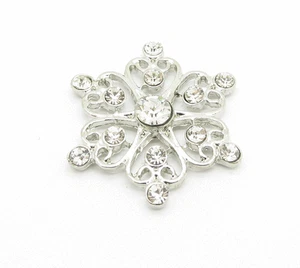 10 ADORNOS DE FLORES DE FILIGRANA DE PLATA DIAMANTE/ESTRÁS APROX 3CM - Imagen 1 de 3