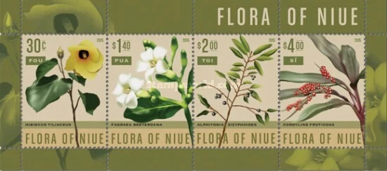 Niue 2015 - Flora of Niue - Sheetlet of 4 - MNH - Image 1 of 1
