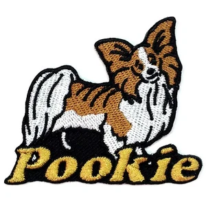 Papillon Hund Aufnäher personalisiert individuell zum Aufbügeln - Bild 1 von 1