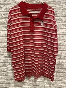 Polo a rayas rojas y blancas de los Cardenales de San Luis talla 2XL mercancía genuina - Imagen 1 de 3
