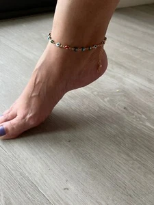 beautiful steel ankle bracelet for women Turkish eye - Bild 1 von 4
