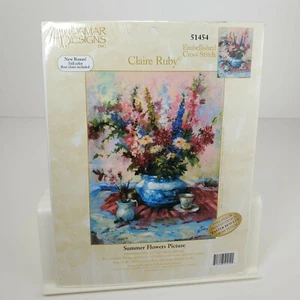 Candamar Designs Claire Ruby Summer Flowers Picture #51454 Cross Stitch Kit 2004 - Picture 1 of 6