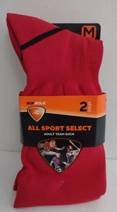 Sof Sole Adulto Equipo Calcetín Calcetines Deportivos 2 Pares Rojo Hombre Zapato Talla 5-9.5 - Imagen 1 de 7