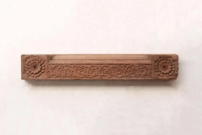 Placa de madera de dintel antigua panel arquitectónico indio viga superior puerta vintage Foto 1 de 4