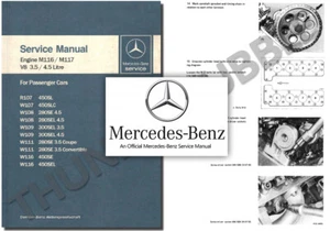 Mercedes M116 M117 V8 Service Workshop Repair Manual w108 w109 w111 r107 w116 - Picture 1 of 2