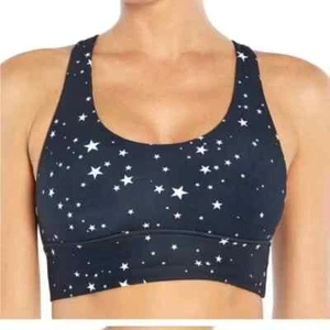 Wildfox Sweat Size S Black/White Scattered Star Cross Back Strappy Bra Padded - Picture 1 of 5