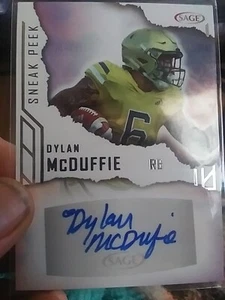 2023 Sage Sneak Peek Dylan Mcduffie Autograph Silver SPA-DM Georgia Tech   RC - Picture 1 of 2