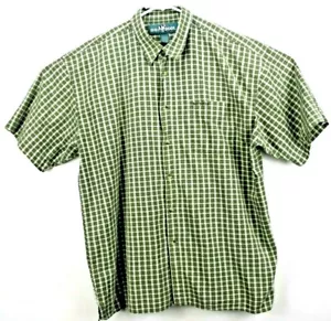 Big Dogs Men's Shirt Size XL Short Sleeve Button Up Green/White/Beige Checks - Picture 1 of 8