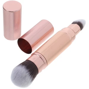 Cepillo Doble Extremo Doble Extremo Maquillaje Viaje Oro Rosa Retráctil - Imagen 1 de 12
