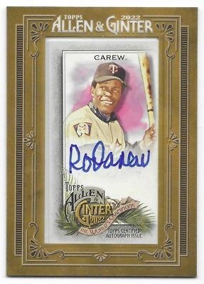 2022 Topps Allen & Ginter Framed Mini Auto Rod Carew (#MA-RC) Twins SP - Image 1 of 2