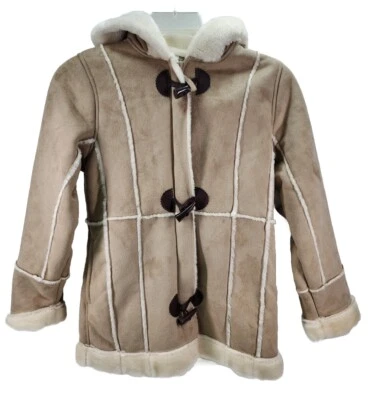 Abrigo chaqueta forrada de piel de oveja suave beige imitación niña Arizona talla grande 14 Foto 1 de 4