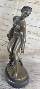 Sexy Erotic Art Decor Nude Girl Solid Bronze Sculpture Figure Statue Artwork NR - Picture 1 of 10
