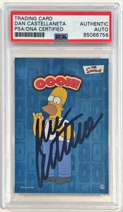 2002 Topps Stickers The Simpsons Dan Castellaneta Signed Auto Card #14 PSA/DNA