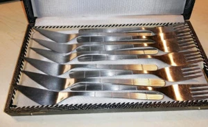 ABS Fischbesteck 12tlg 6P. rostfrei 188 Linien Gitter mit Schatulle - Bild 1 von 4