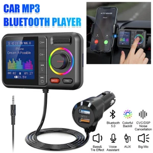 Wireless Bluetooth Car FM Transmitter Kit 2 USB Charger MP3 Player AUX Handsfree - Picture 1 of 16