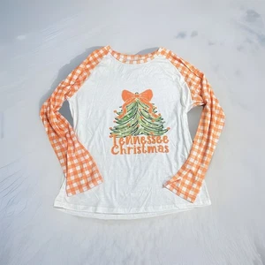 Tennessee Christmas Women Long Sleeve T Shirt XL Plaid Sleeve Thanksgiving Soft - Picture 1 of 5