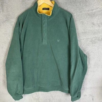 Lyle & Scott Scotland Sweater Mens XXL Green 1/4 Zip Fleece Lightweight - Image 1 of 4