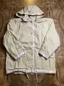 London Fog Hooded Jacket Beige Tan Windbreaker Raincoat Size Large - Picture 1 of 6