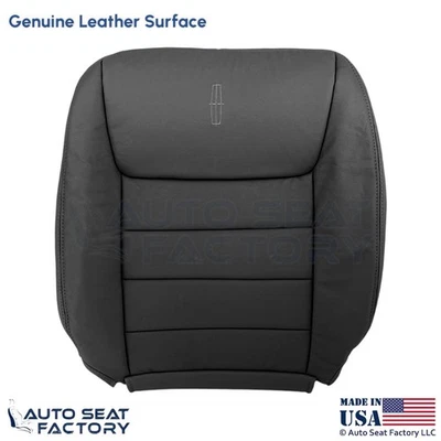 1999-2001 Fits Lincoln Town Car Genuine Leather Driver Top Cover Deep Charcoal - Image 1 of 4