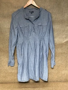 Gap Maternity Utility Dress Lightweight Denim Size Medium - Picture 1 of 4