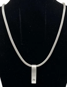 925/-Sterlingsilber Kette mit Anhänger, simulierter Diamant, 45 cm lang. - Bild 1 von 2