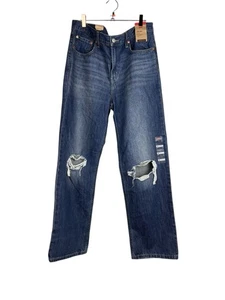 New Levi's Low Pro Straight Jeans Women's Size 31 Blue Denim NWT Distressed - Picture 1 of 6