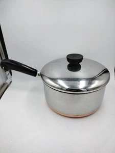 Olla de colección Revere Ware 1801 fondo de cobre 2 qt - 78 sartén con tapa - Roma NY - Imagen 1 de 3