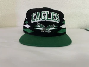 Philadelphia Eagles NFL Vintage SnapBack Hat Mitchell & Ness Black Green - Picture 1 of 10
