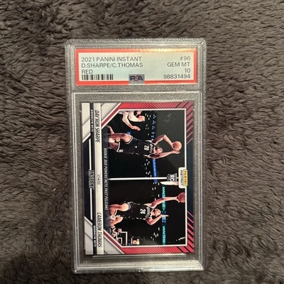 2021 Panini Instant Red Cameron Thomas Day’ron Sharpe Rookie RC SP #/99 PSA 10 - Image 1 of 3