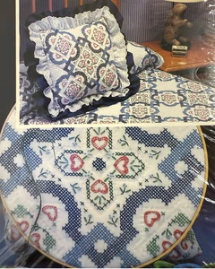 WonderArt Quilt Blöcke Herz Links #2004 gestempelt Kreuzstich 6er Pack versiegelt - Bild 1 von 6