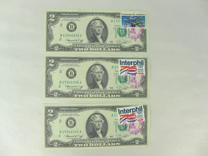US $2 1976 Note Two Dollar Sequential Bills First Day issue Stamps - Picture 1 of 5