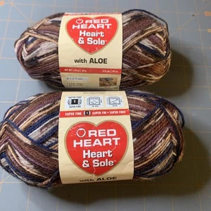 Red Heart- Yarn Heart & Sole With Aloe Color #3966 Toasted Almond Lot Of 2 - Picture 1 of 4
