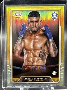 2024 Topps Chrome Boxing RC Arnold Barboza Jr Gold Refractor /50 SP SHIPS FAST - Picture 1 of 2