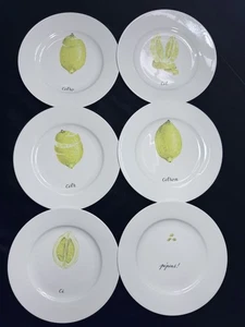 JUEGO 6 Platos de Postre Limoges Porcelana Francesa LIMÓN LIMÓN "ETAPAS" COMO NUEVO ESTADO - Imagen 1 de 9