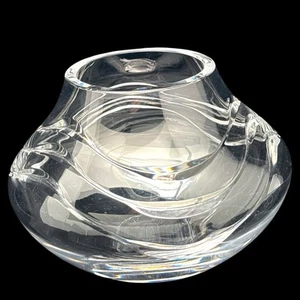 Vintage Waterford Crystal 9” Swirl Cut Round Centerpiece Vase Heavy 6 lbs - Picture 1 of 6