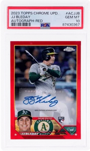 2023 Topps Chrome Update JJ Bleday Auto Red Refractor /5 PSA 10 Rookie RC - Picture 1 of 2