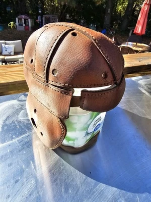 Vintage Goldsmith 42 Old Leather Football Helmet Antique 30's to 40's - Image 1 of 4
