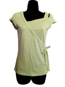 Blusa Camiseta Volcom Wrap Look Lateral Tejida Top Para Mujer Talla S Verde Y2K De Colección - Imagen 1 de 6
