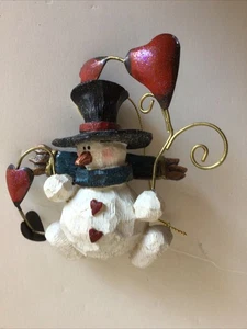 Costco skurriler Weihnachtsschmuck Schneemann mit roten Herzen - Bild 1 von 2