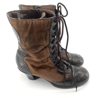 Vtg Y2K Mudd Boots Sz 10 Pushpin Victorian Steampunk Granny Brown Worn Ren Faire - Image 1 of 4